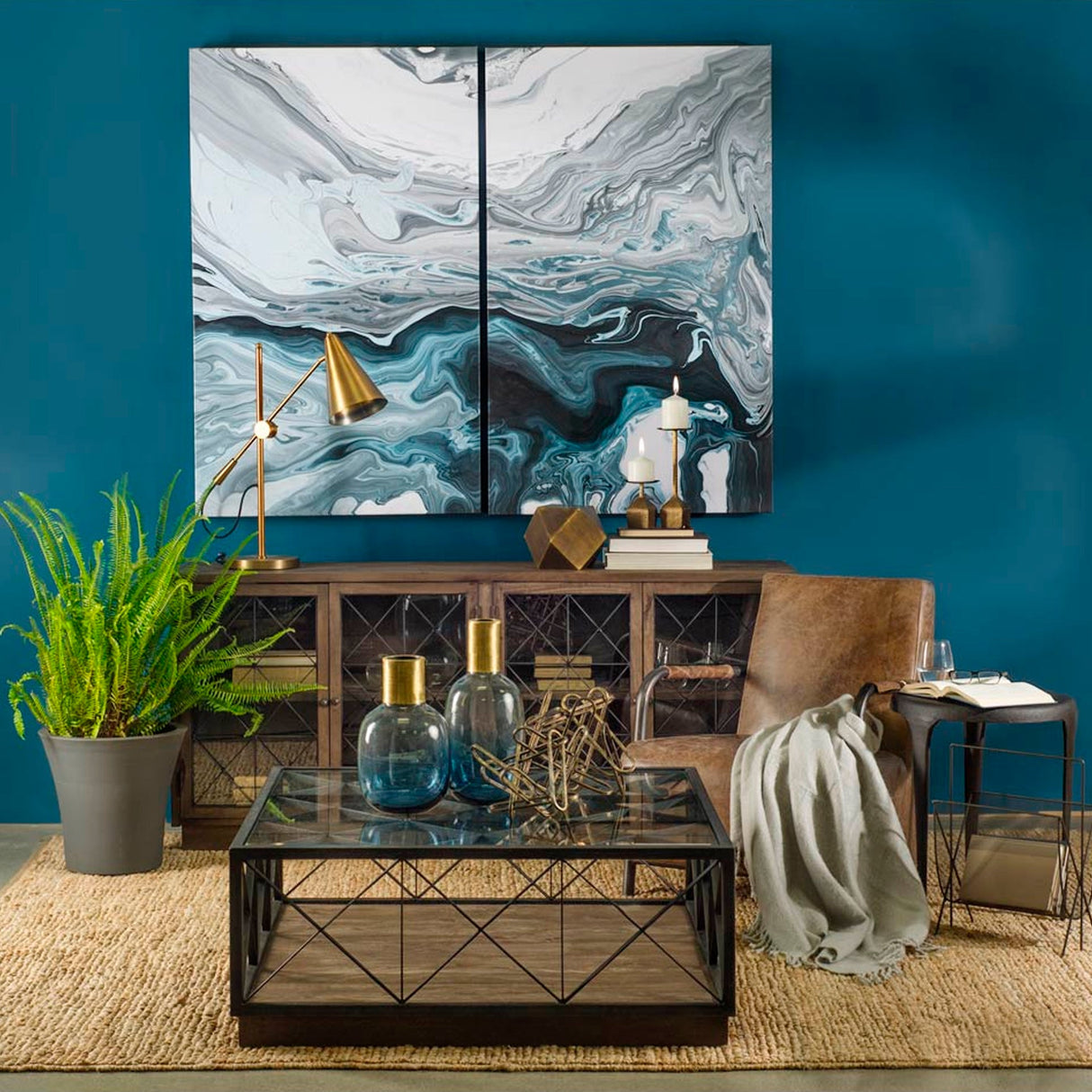 Fragon I (26"H) Gold-Tone Metal Adjustable Cone Shade Table Lamp by Mercana at Eve Furniture
