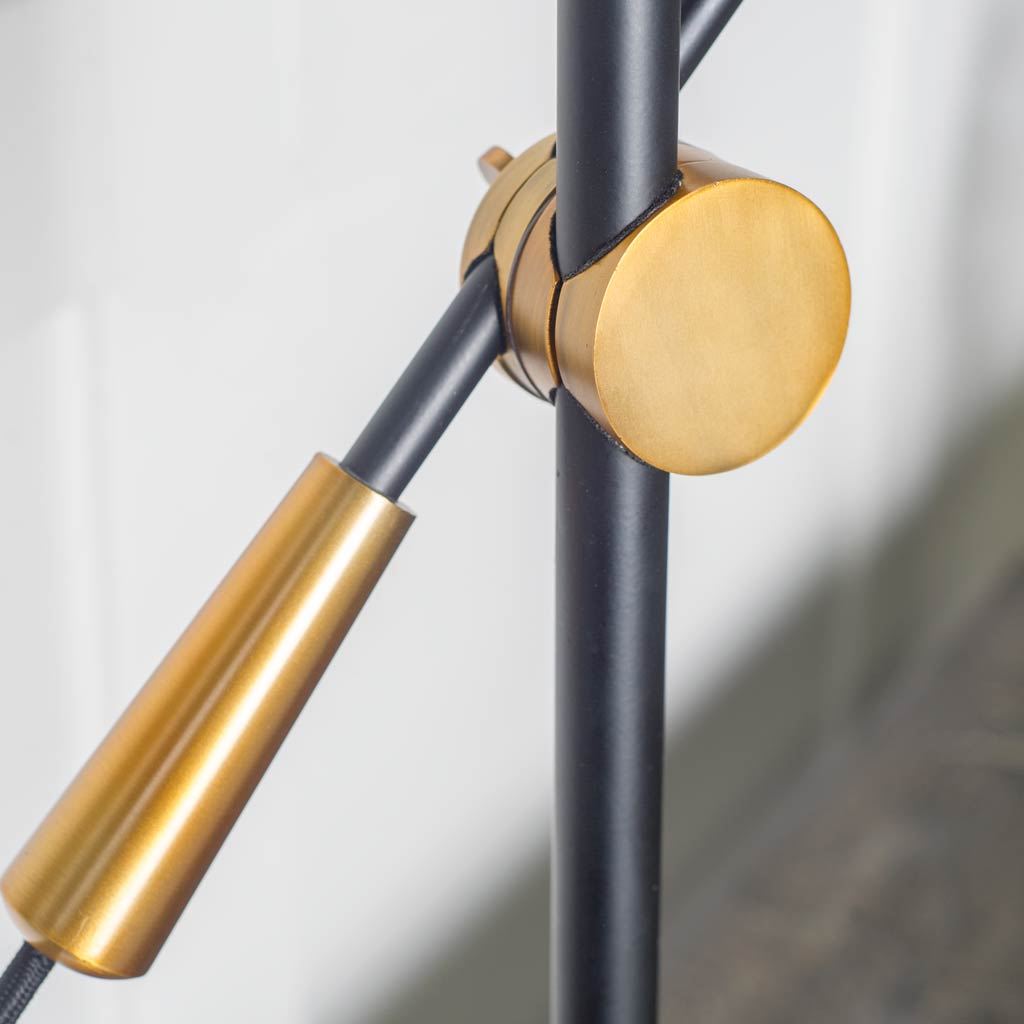 Fragon II(26"H) Black/Gold Metal Adjustable Cone Shade Table Lamp by Mercana at Eve Furniture
