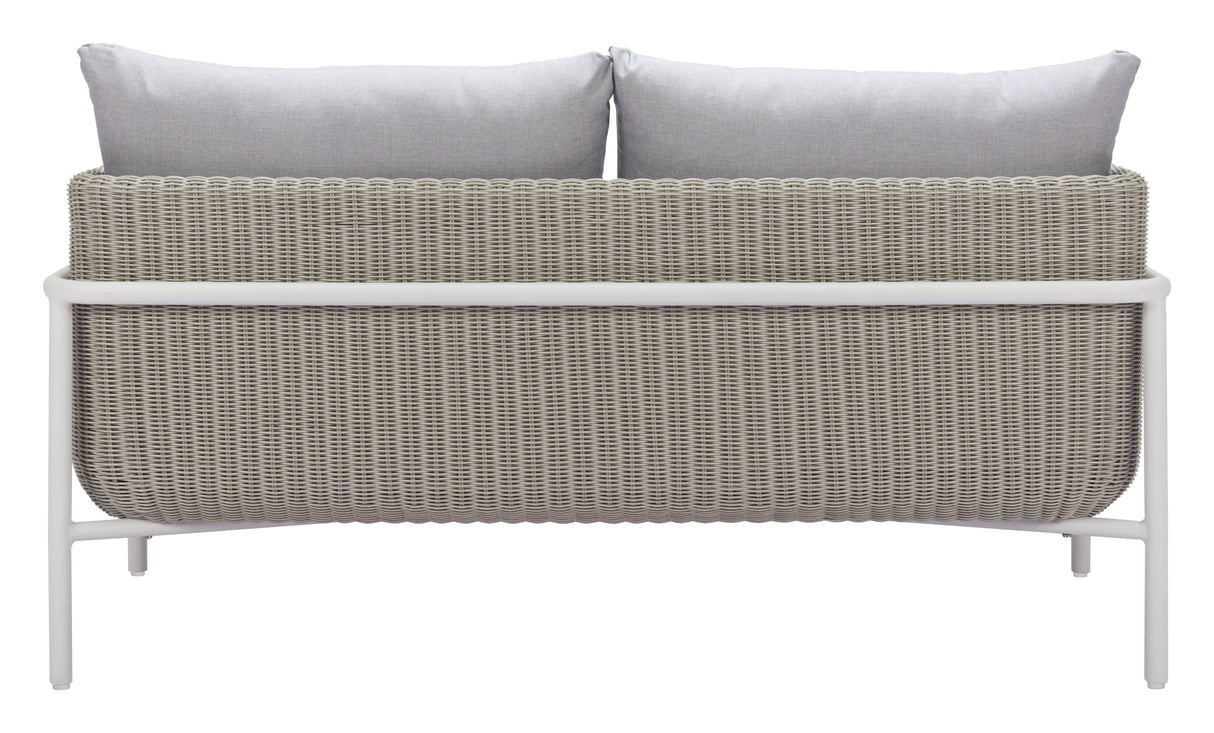 Frais Gray Outdoor Loveseat by Zuomod at Eve Furniture