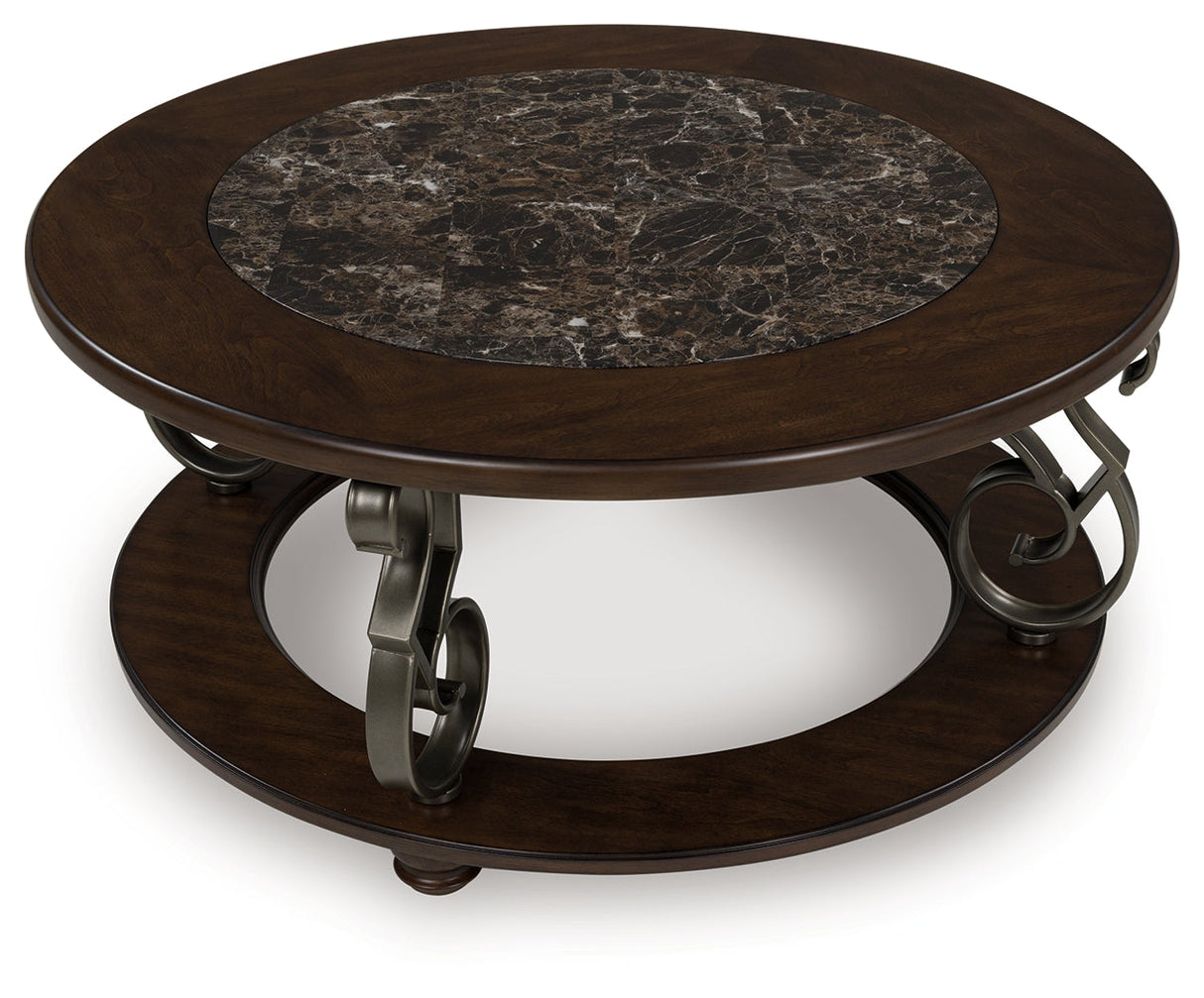 Frallyn Dark Brown Coffee Table by Ashley at Eve Furniture