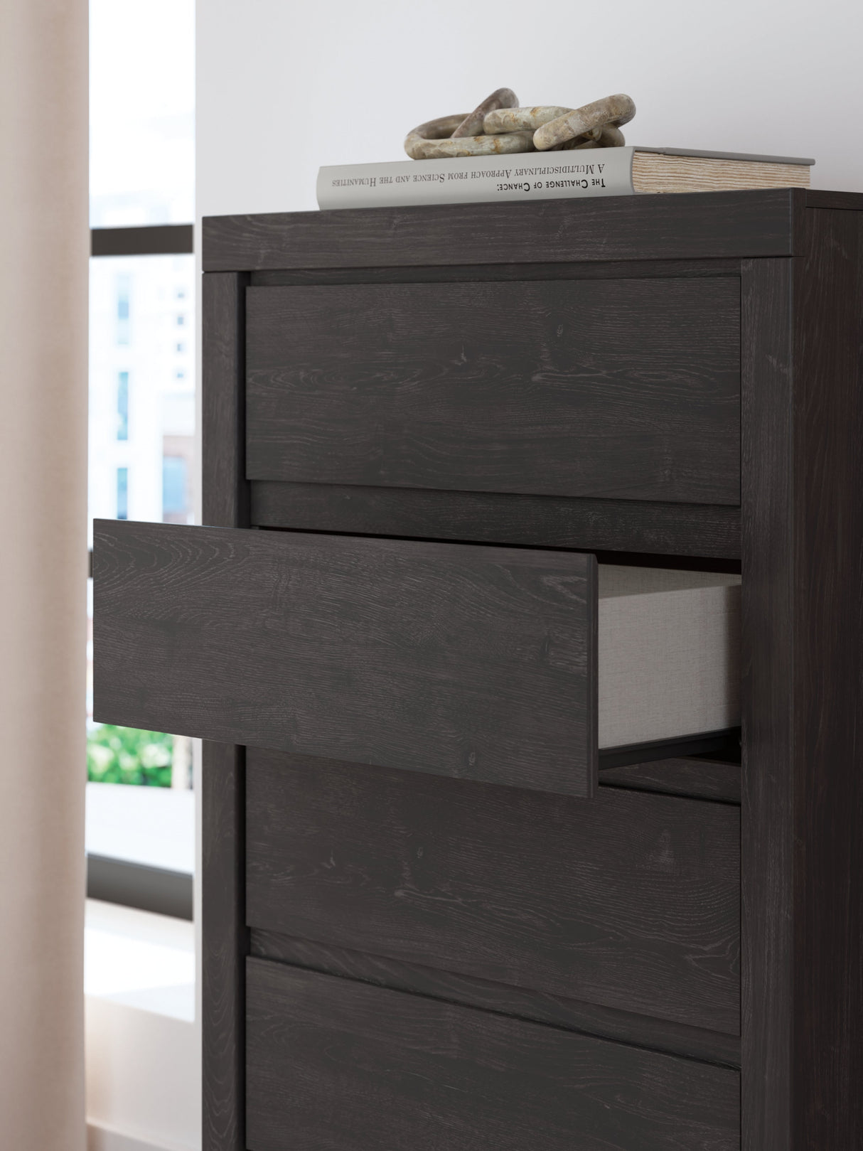Fraluna Charcoal Chest of Drawers by Ashley at Eve Furniture