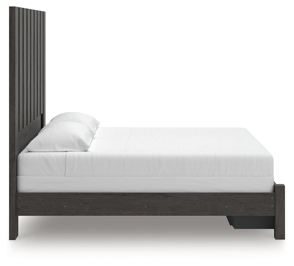Fraluna Charcoal King Panel Storage Bed by Ashley at Eve Furniture