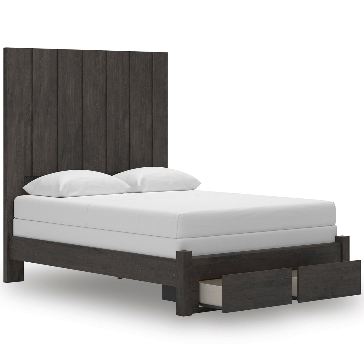Fraluna Charcoal Storage Panel Bedroom Set with 2 Footboard Drawers by Ashley at Eve Furniture