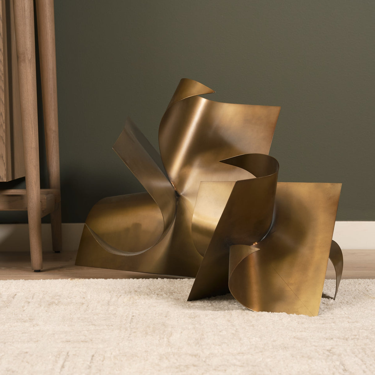 Francesca Antique Gold Metal Sculptural Decorative Object by Mercana at Eve Furniture