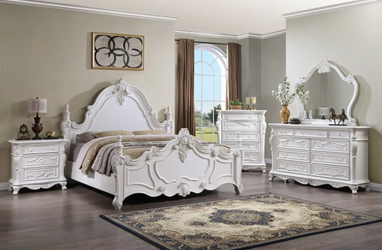 Francione White 4-Piece Queen Bedroom Set by Furniture of America at Eve Furniture