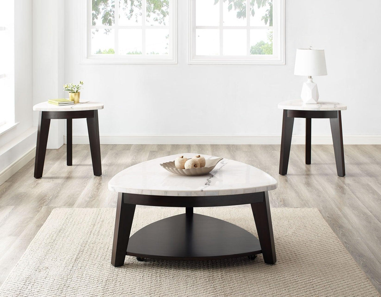 Francis Marble Top Cocktail Tblw/Casters by Steve Silver at Eve Furniture