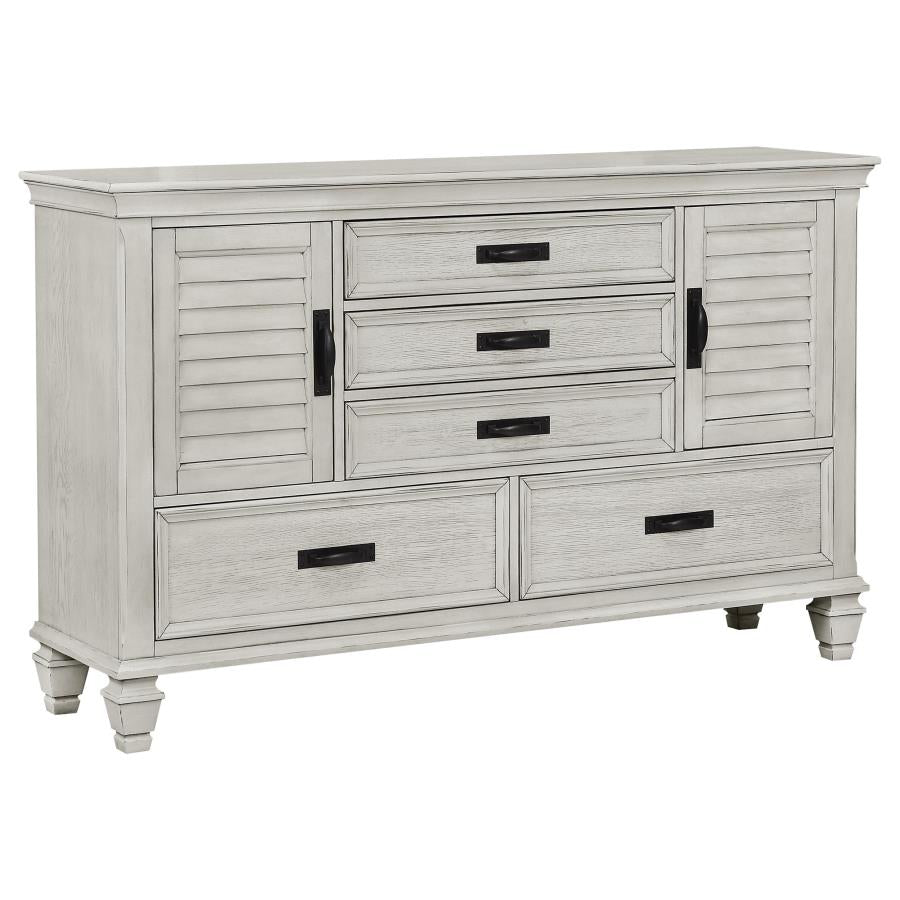 Franco Antique White 5-Piece Eastern King Storage Bedroom Set by Coaster at Eve Furniture
