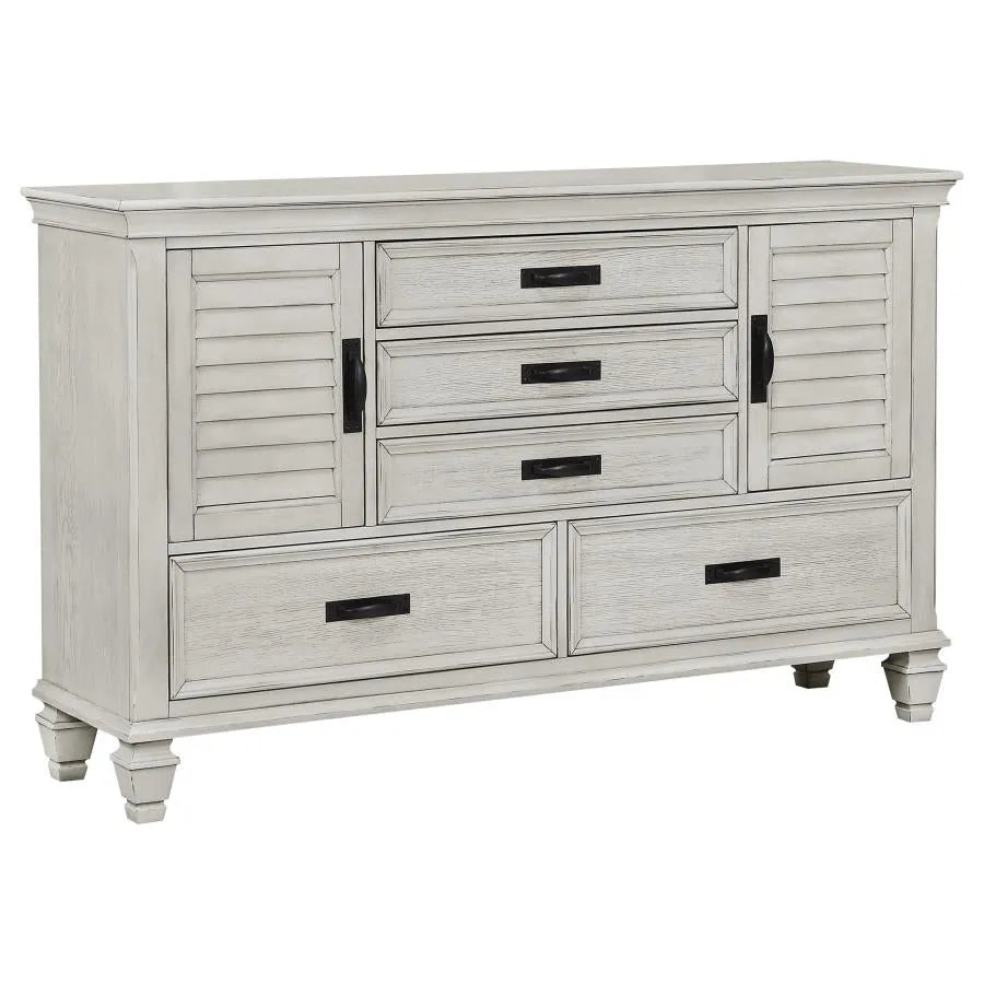 Franco Antique White 5-Piece Queen Storage Platform Bedroom Set by Coaster at Eve Furniture