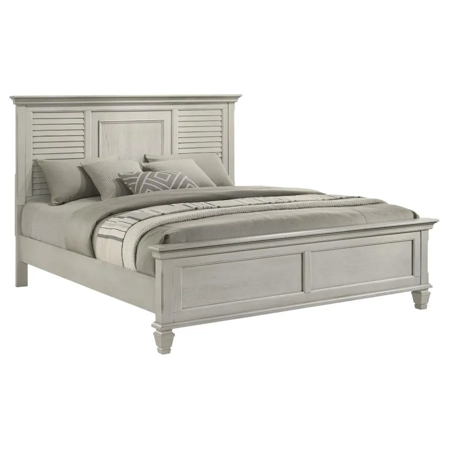 Franco Antique White Eastern King Panel Bed by Coaster at Eve Furniture