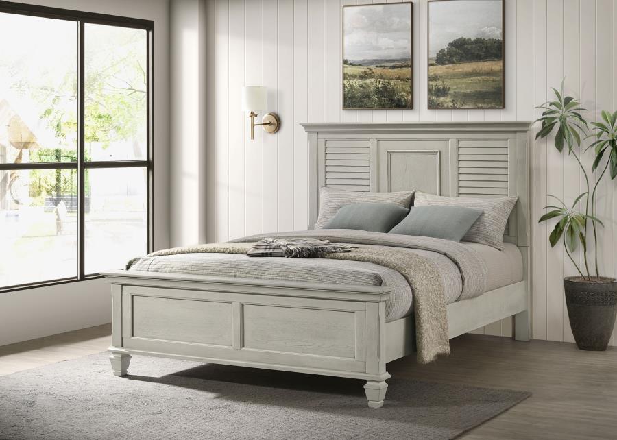 Franco Antique White Queen Panel Bed by Coaster at Eve Furniture