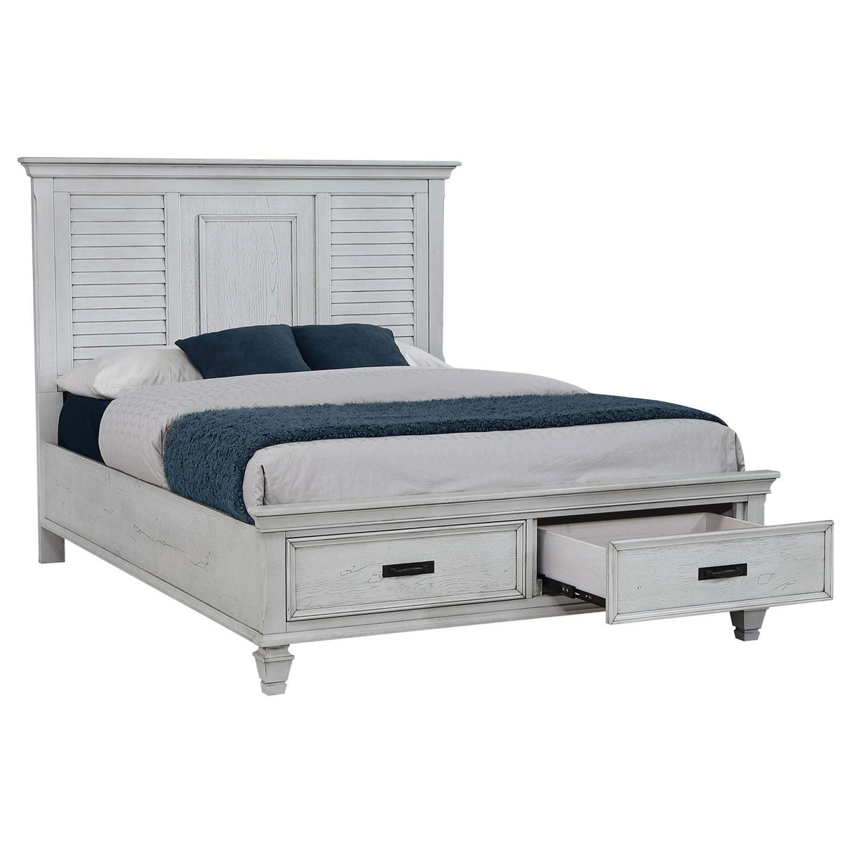 Franco Antique White Queen Storage Bed by Coaster at Eve Furniture