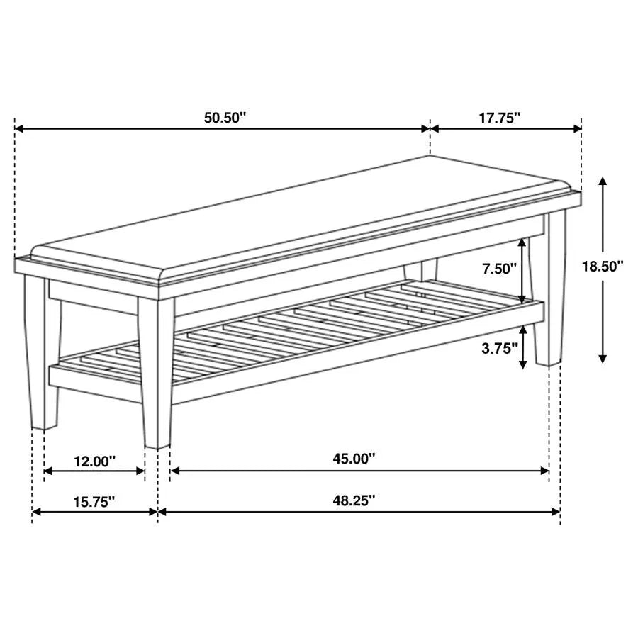 Franco Brown/Antique White Bench by Coaster at Eve Furniture