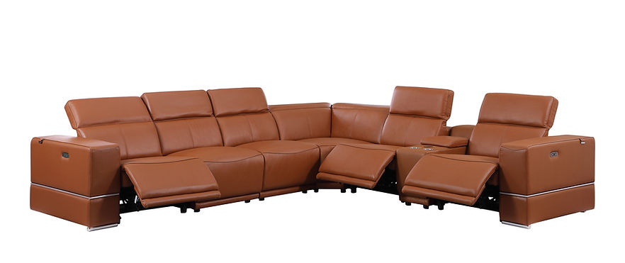 Franco Carmel 7-Piece 3 Power Reclining Sectional by New Era Innovations at Eve Furniture