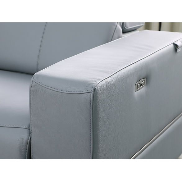 Franco Light Blue 7-Piece 3 Power Reclining Sectional by New Era Innovations at Eve Furniture