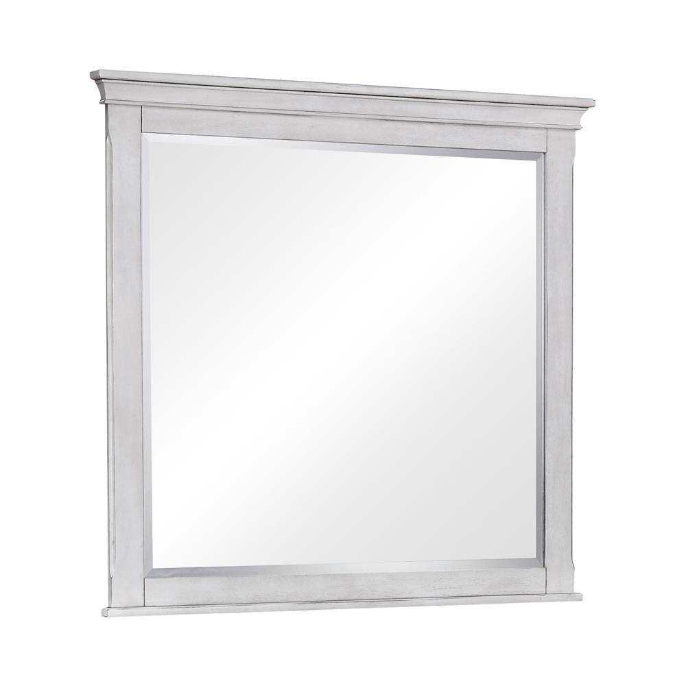 Franco White Antique Rectangular Mirror by Coaster at Eve Furniture
