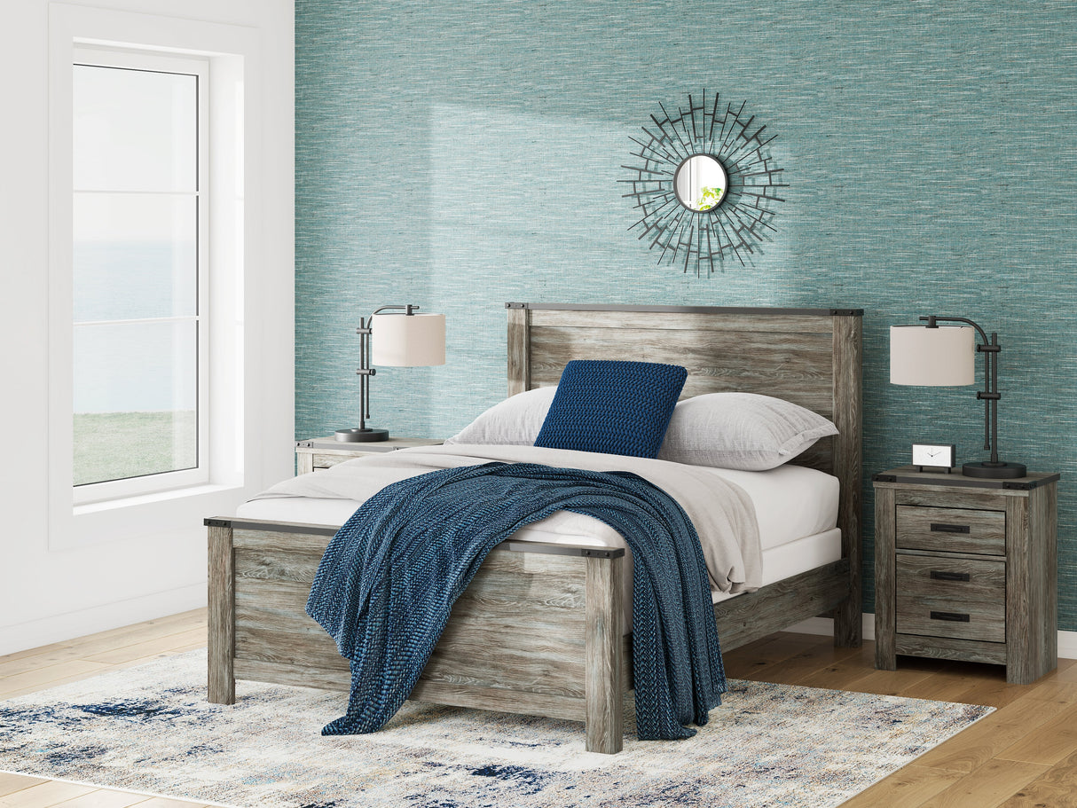 Frandern Black/Gray Queen Panel Bed by Ashley at Eve Furniture