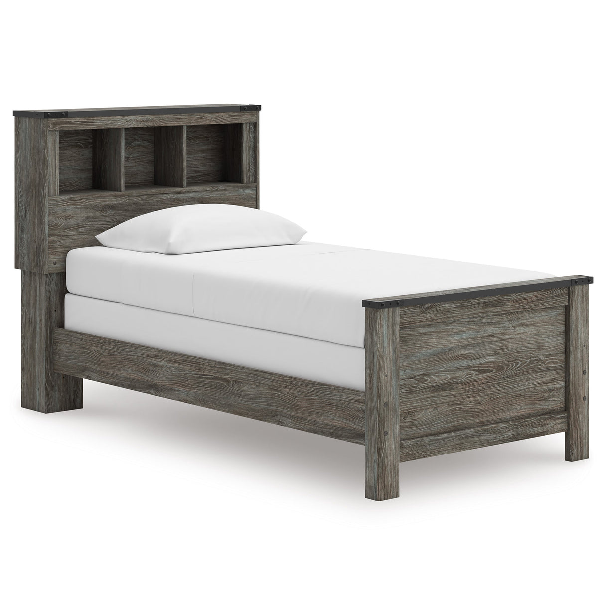 Frandern Black/Gray Twin Bookcase Panel Bed by Ashley at Eve Furniture