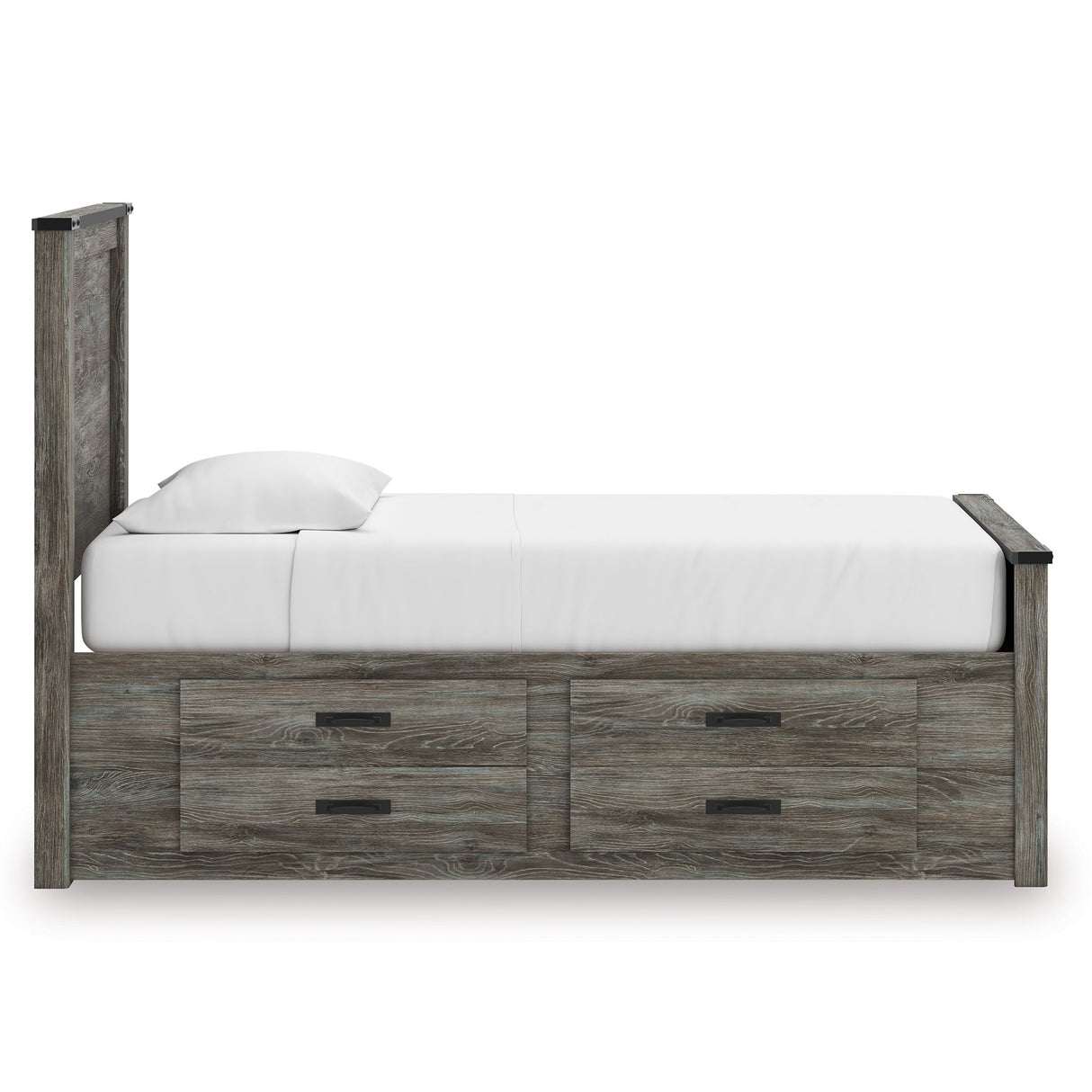 Frandern Black/Gray Twin Storage Platform Bed with 2 Drawers by Ashley at Eve Furniture
