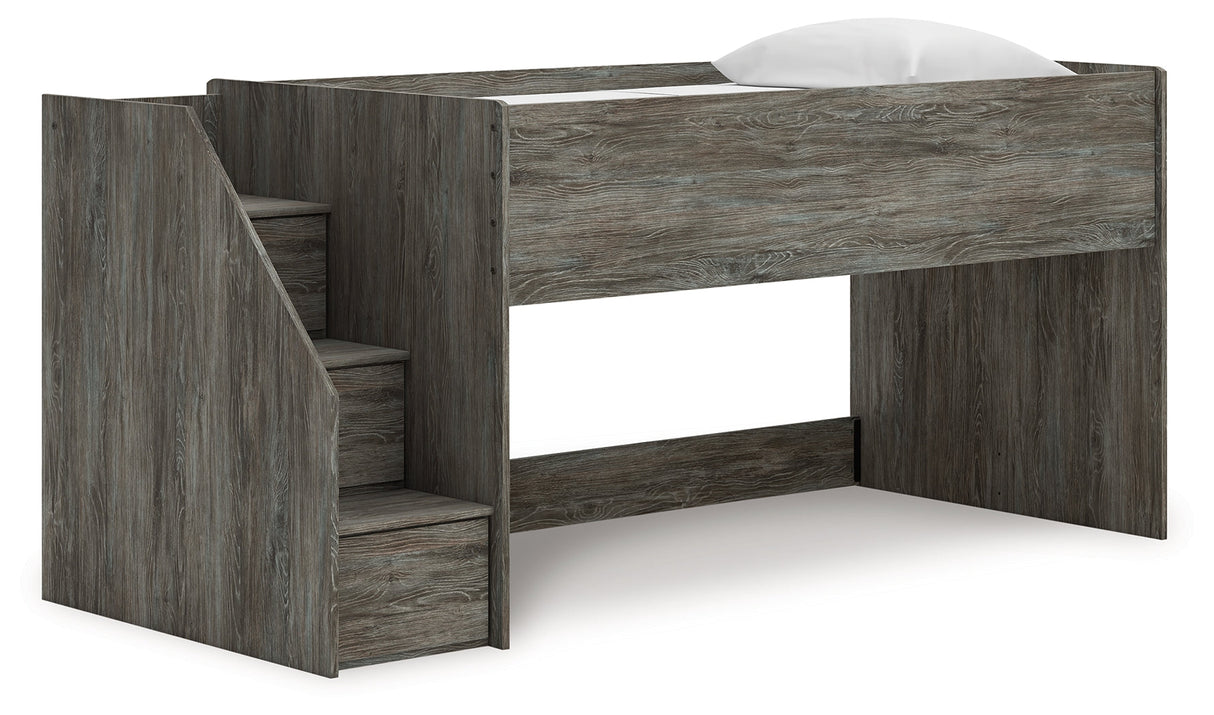 Frandern Gray Twin Loft Bed by Ashley at Eve Furniture