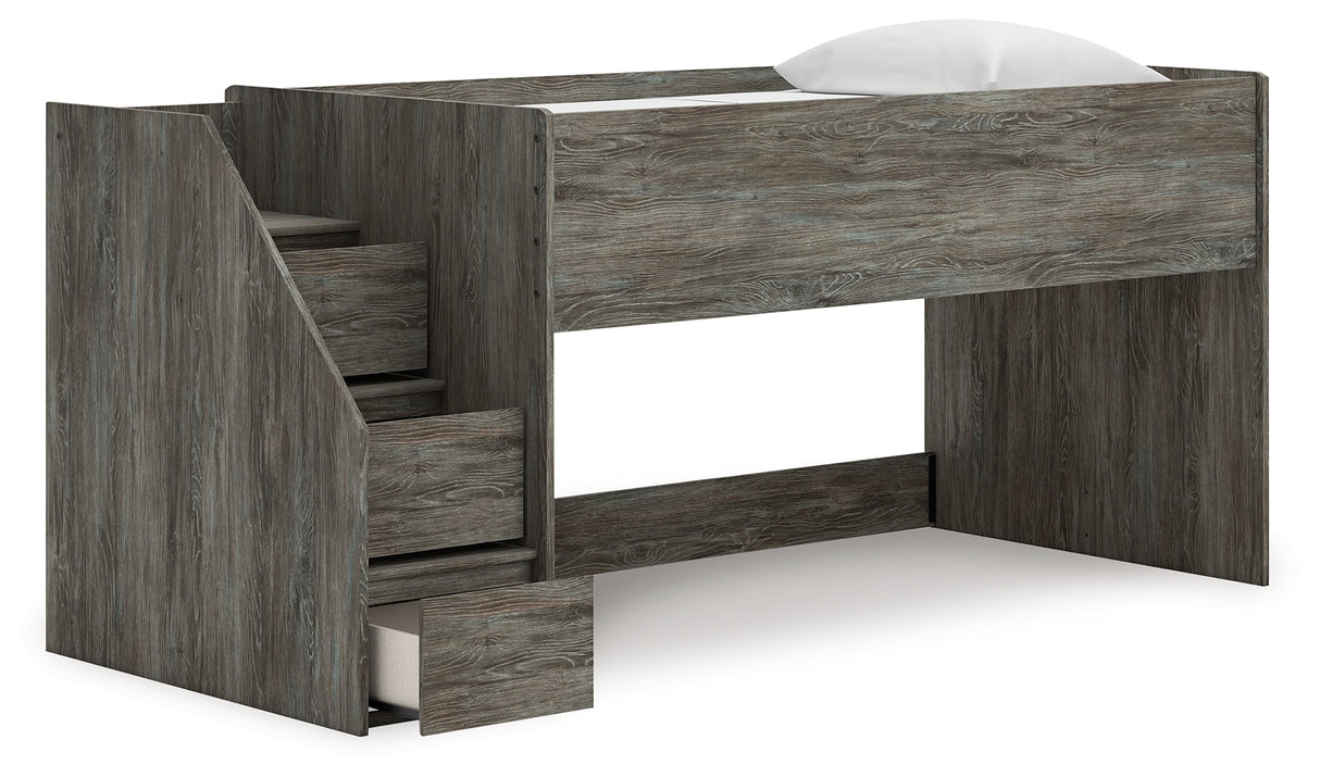 Frandern Gray Twin Loft Bed by Ashley at Eve Furniture