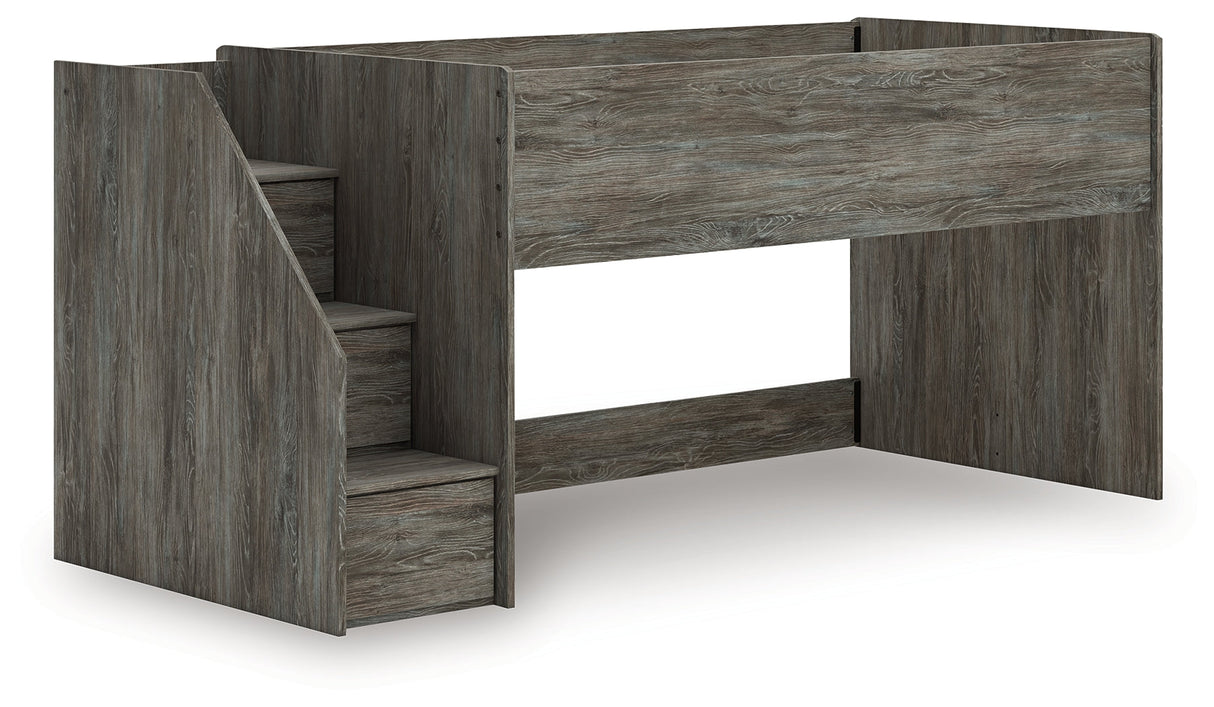 Frandern Gray Twin Loft Bed by Ashley at Eve Furniture