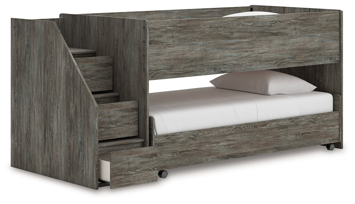 Frandern Gray Twin over Twin Loft Bed by Ashley at Eve Furniture