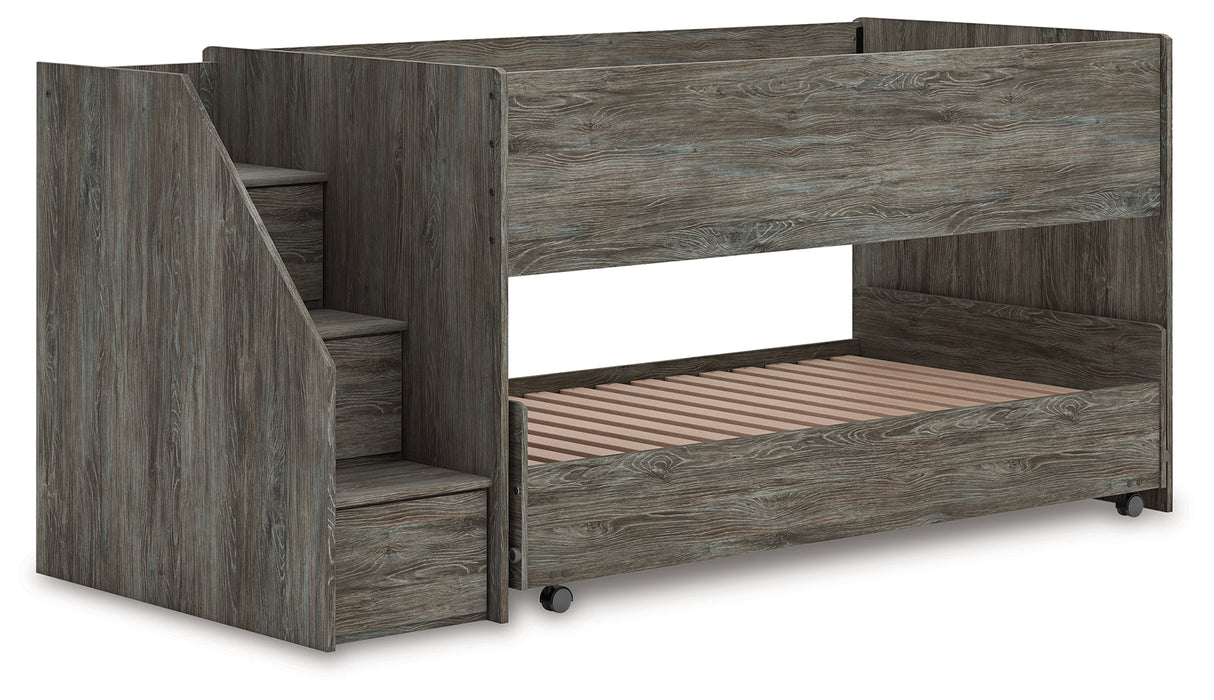 Frandern Gray Twin over Twin Loft Bed by Ashley at Eve Furniture