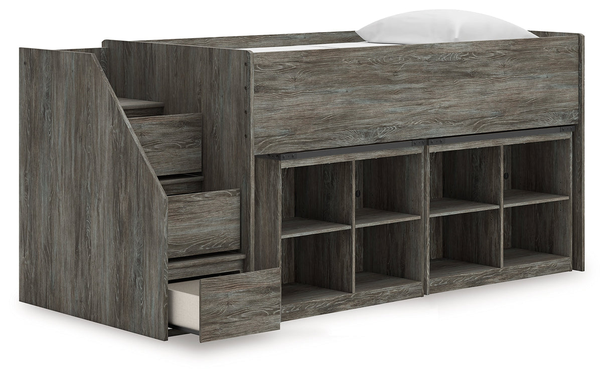 Frandern Twin Loft Bed with Bookcase Storage by Ashley at Eve Furniture