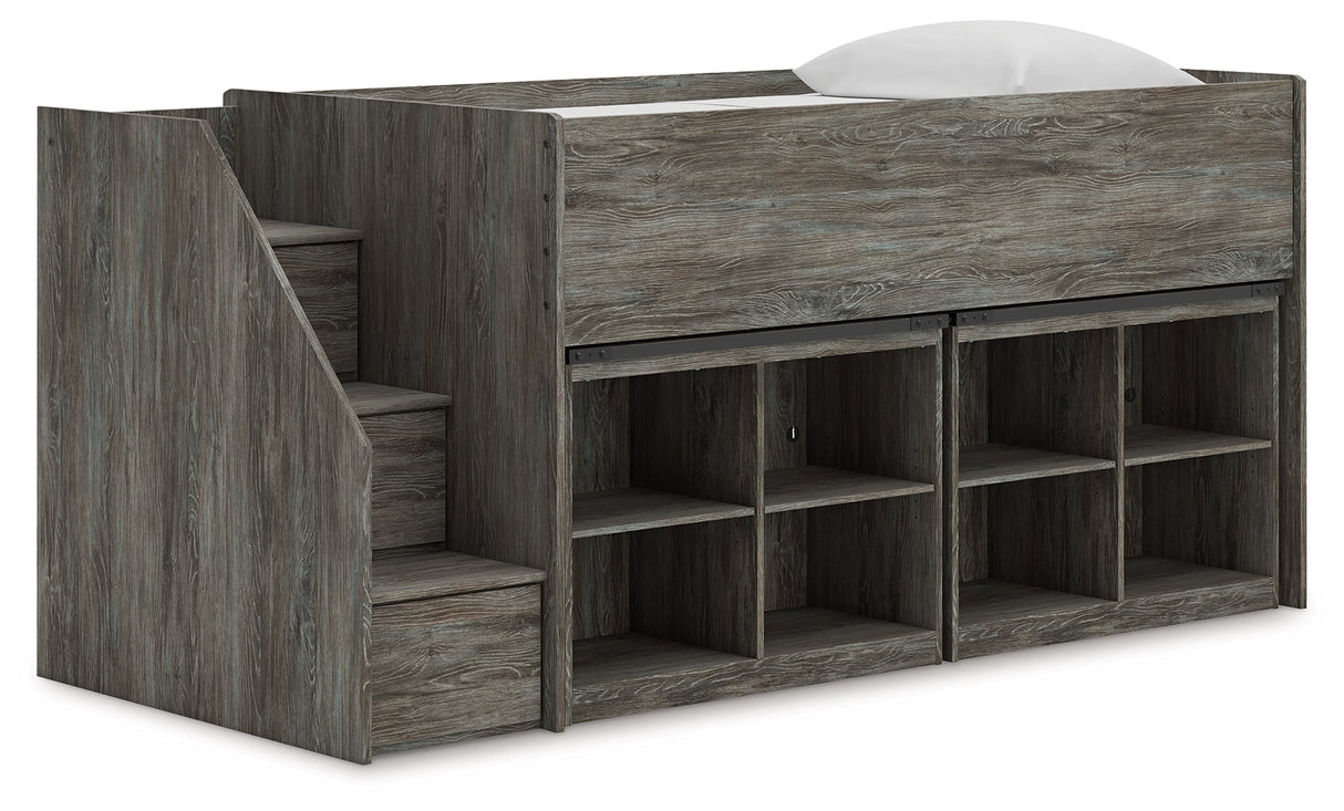 Frandern Twin Loft Bed with Bookcase Storage by Ashley at Eve Furniture