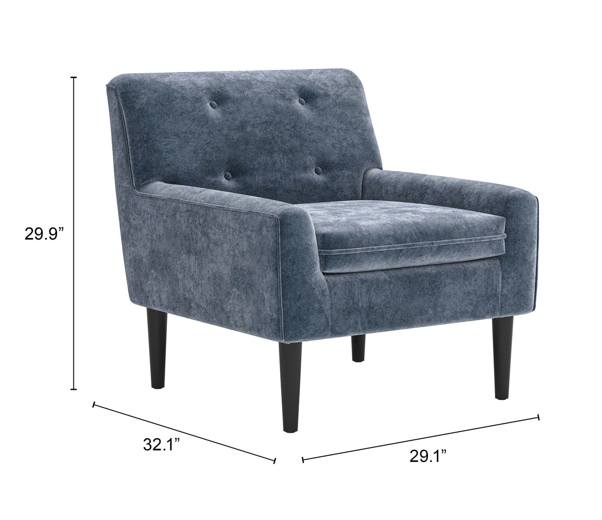 Frankfurt Gray Armchair by Zuomod at Eve Furniture