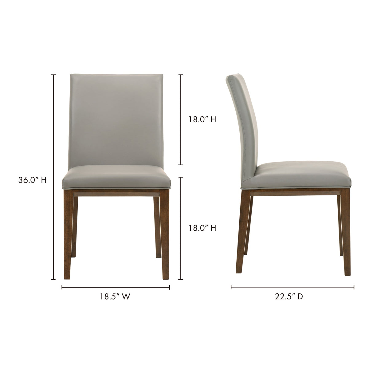 Frankie Grey Dining Chair (Set of 2) by MOES at Eve Furniture