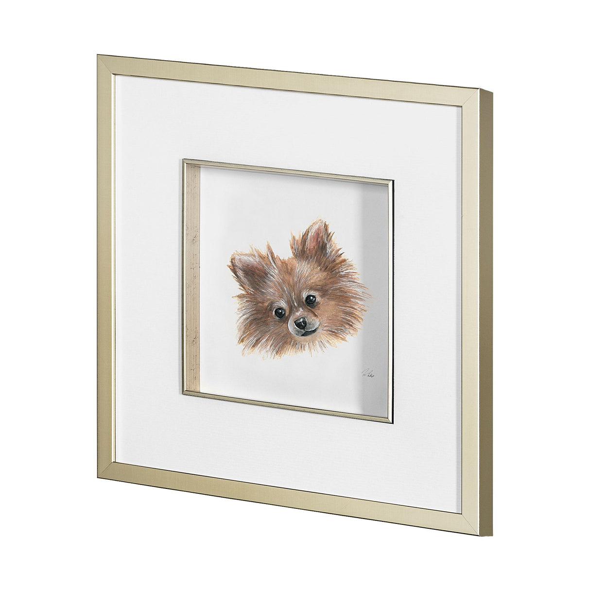 Frankie (Pomeranian 1) by Mercana Studio Hand Embellished Framed Art Print Matted under Glass by Mercana at Eve Furniture