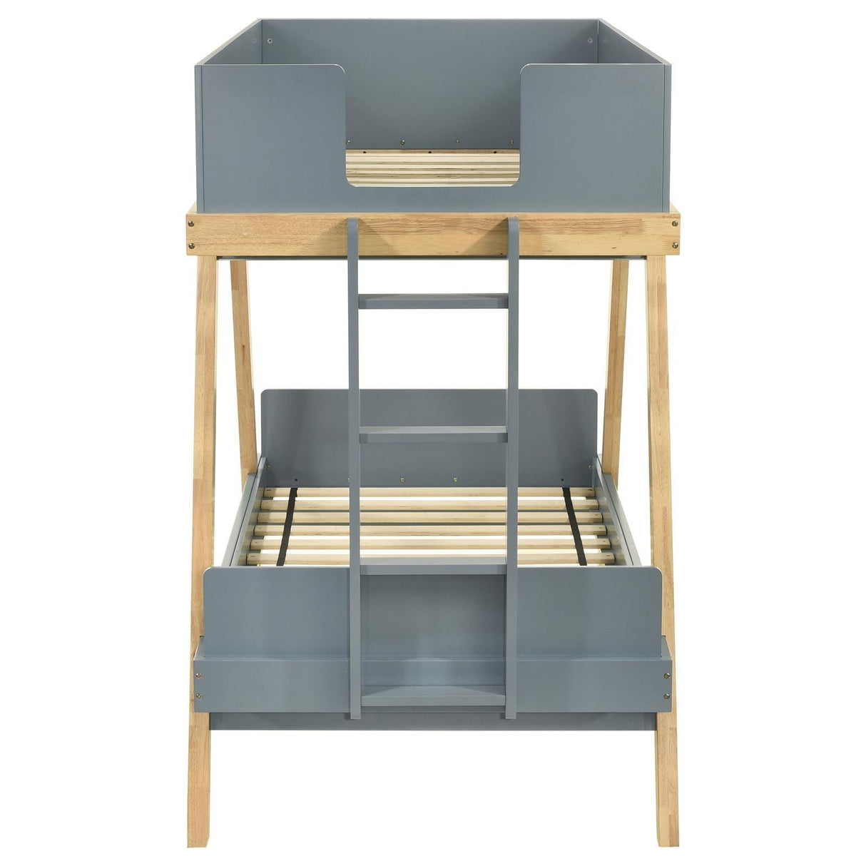 Frankie Van Courtland Blue and Natural Wood Twin Over Twin Bunk Bed by Coaster at Eve Furniture