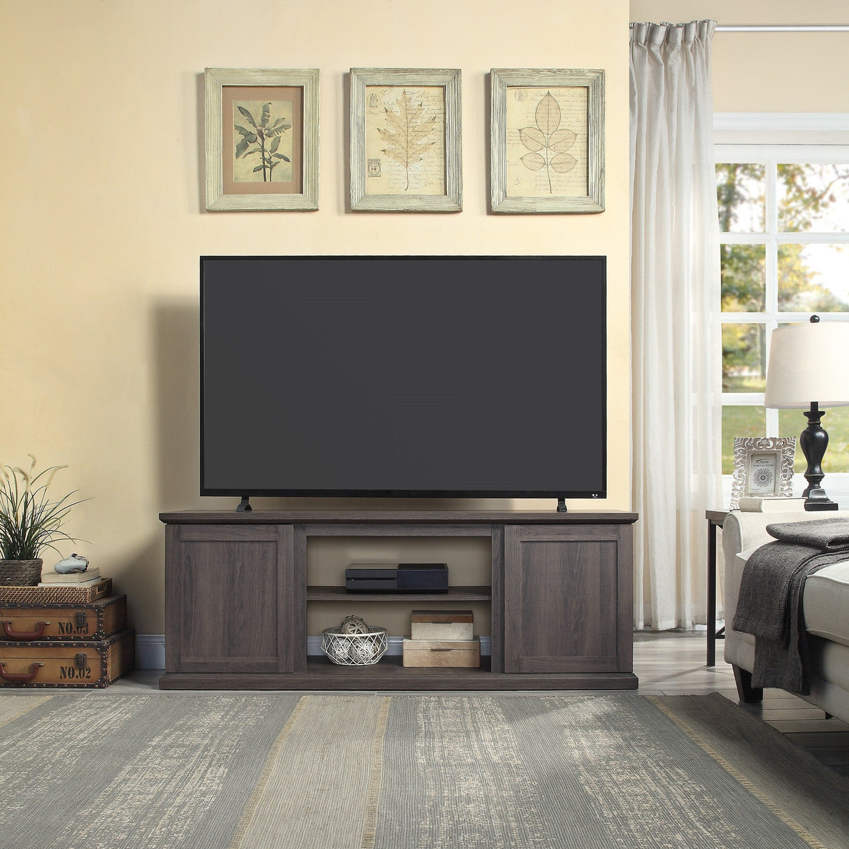 Franklin 60" TV Stand in Brown by Manhattan Comfort at Eve Furniture