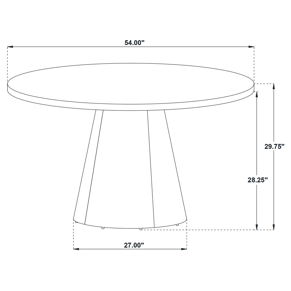 Franklin Dark Brown 54-inch Round Wood Pedestal Base Dining Table by Coaster at Eve Furniture