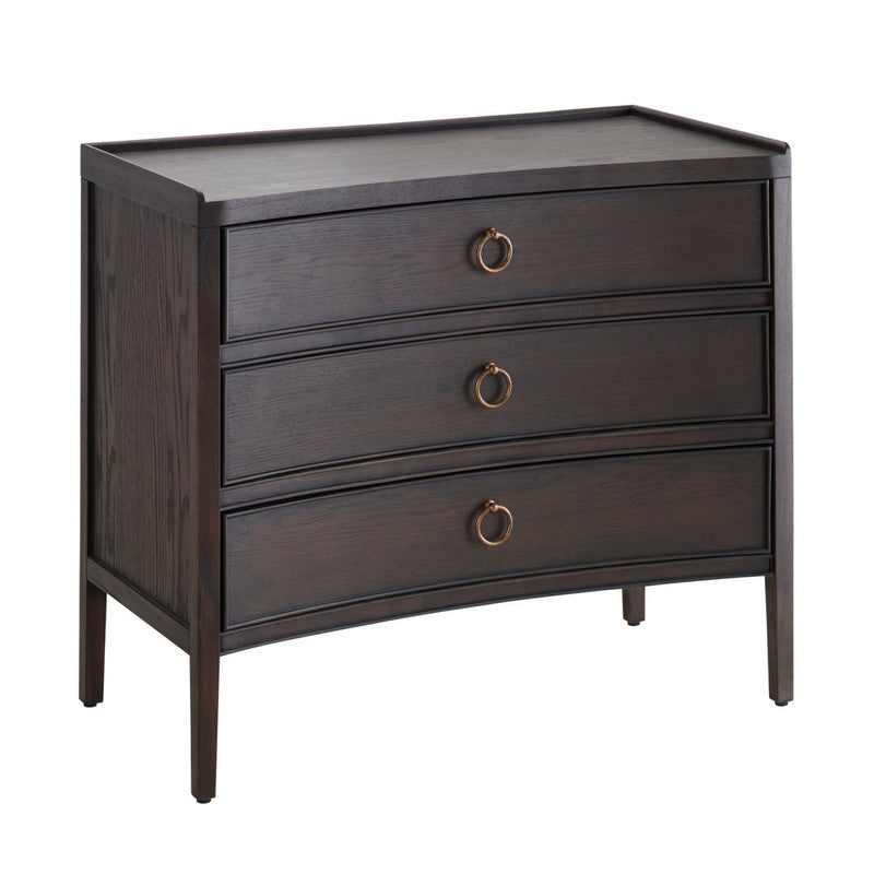Franklin Dark Brown Three-Drawer Chest by Crestview at Eve Furniture