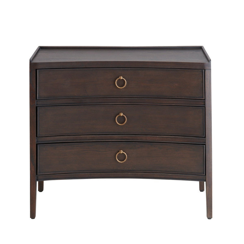 Franklin Dark Brown Three-Drawer Chest by Crestview at Eve Furniture