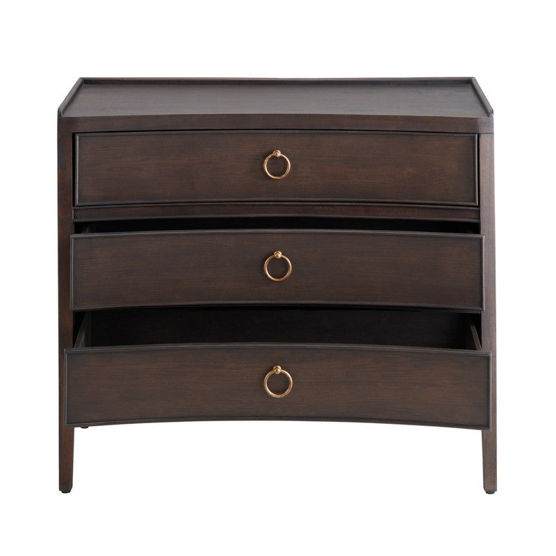 Franklin Dark Brown Three-Drawer Chest by Crestview at Eve Furniture