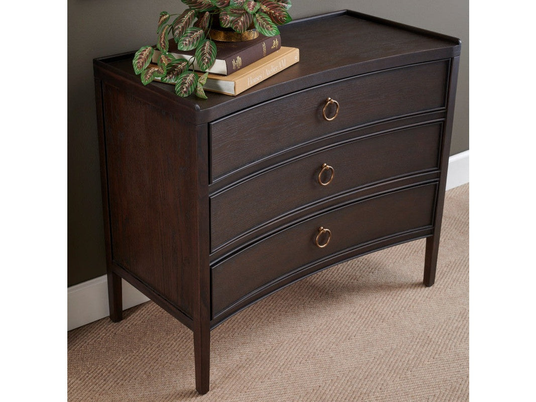 Franklin Dark Brown Three-Drawer Chest by Crestview at Eve Furniture