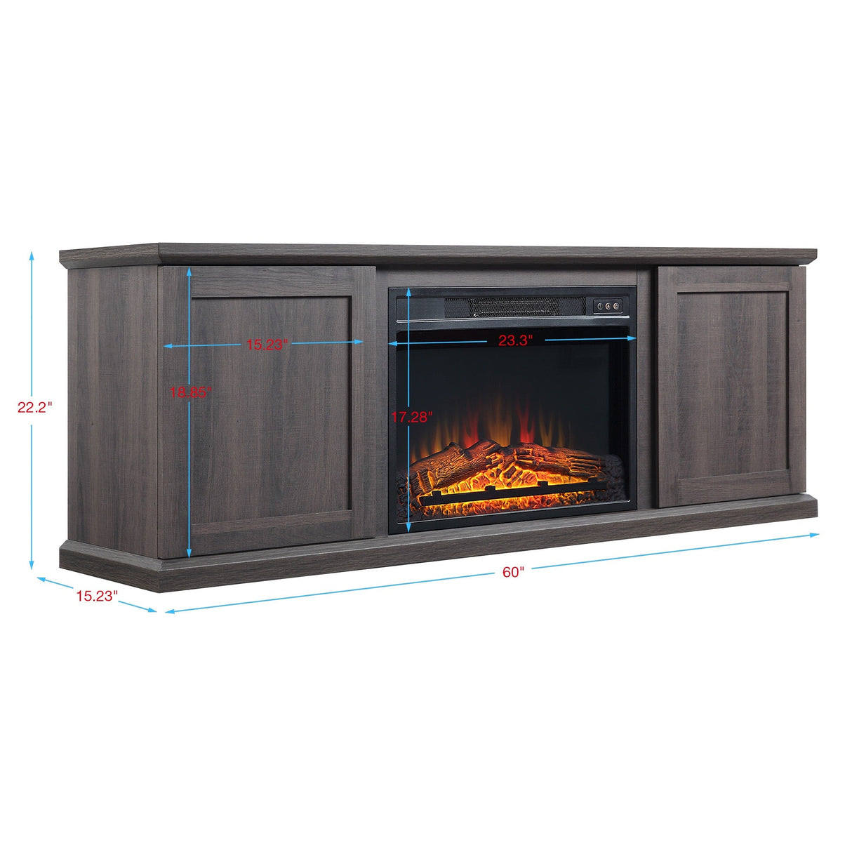 Franklin Fireplace in Heavy Brown by Manhattan Comfort at Eve Furniture
