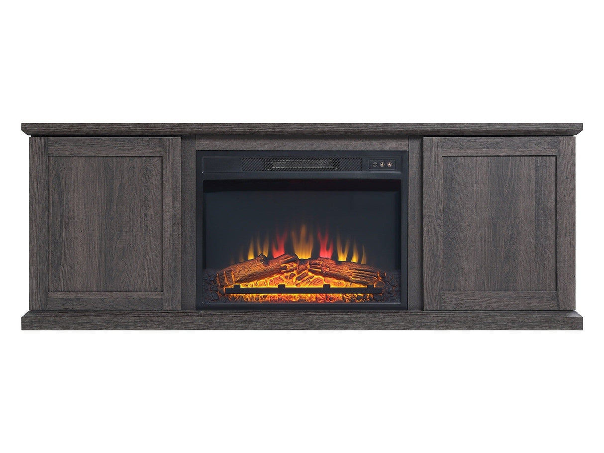 Franklin Fireplace in Heavy Brown by Manhattan Comfort at Eve Furniture
