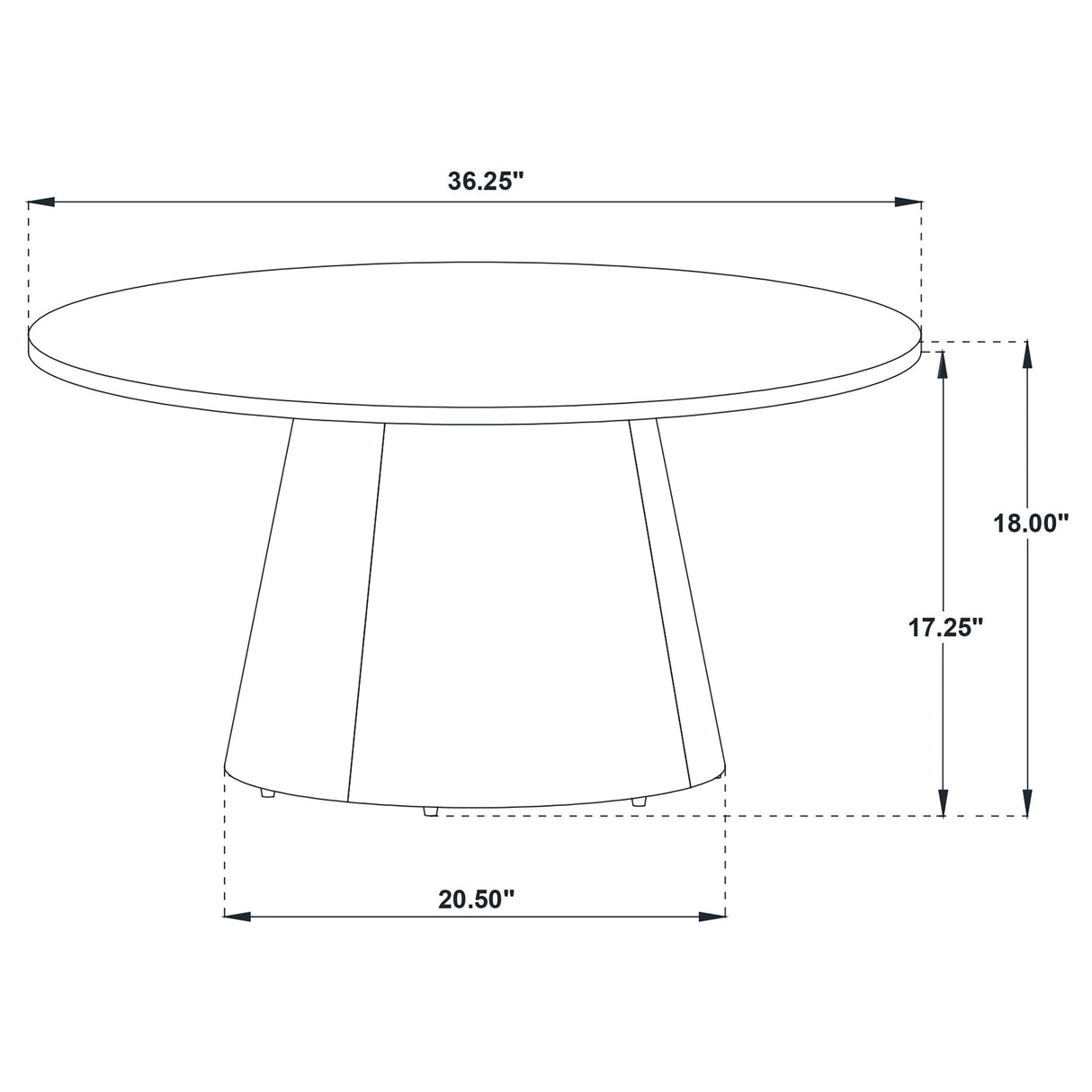 Franklin Grey/Dark Brown 36-inch Round Pedestal Coffee Table by Coaster at Eve Furniture