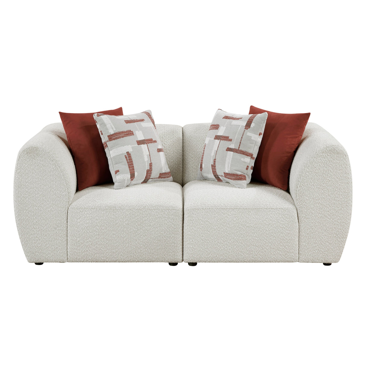 Franz Beige Chenille 3-Piece Modular Loveseat by Homelegance at Eve Furniture