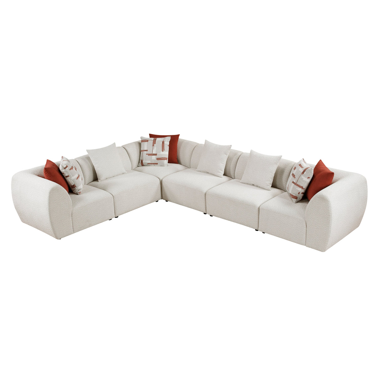 Franz Beige Chenille 6-Piece Modular Sectional by Homelegance at Eve Furniture