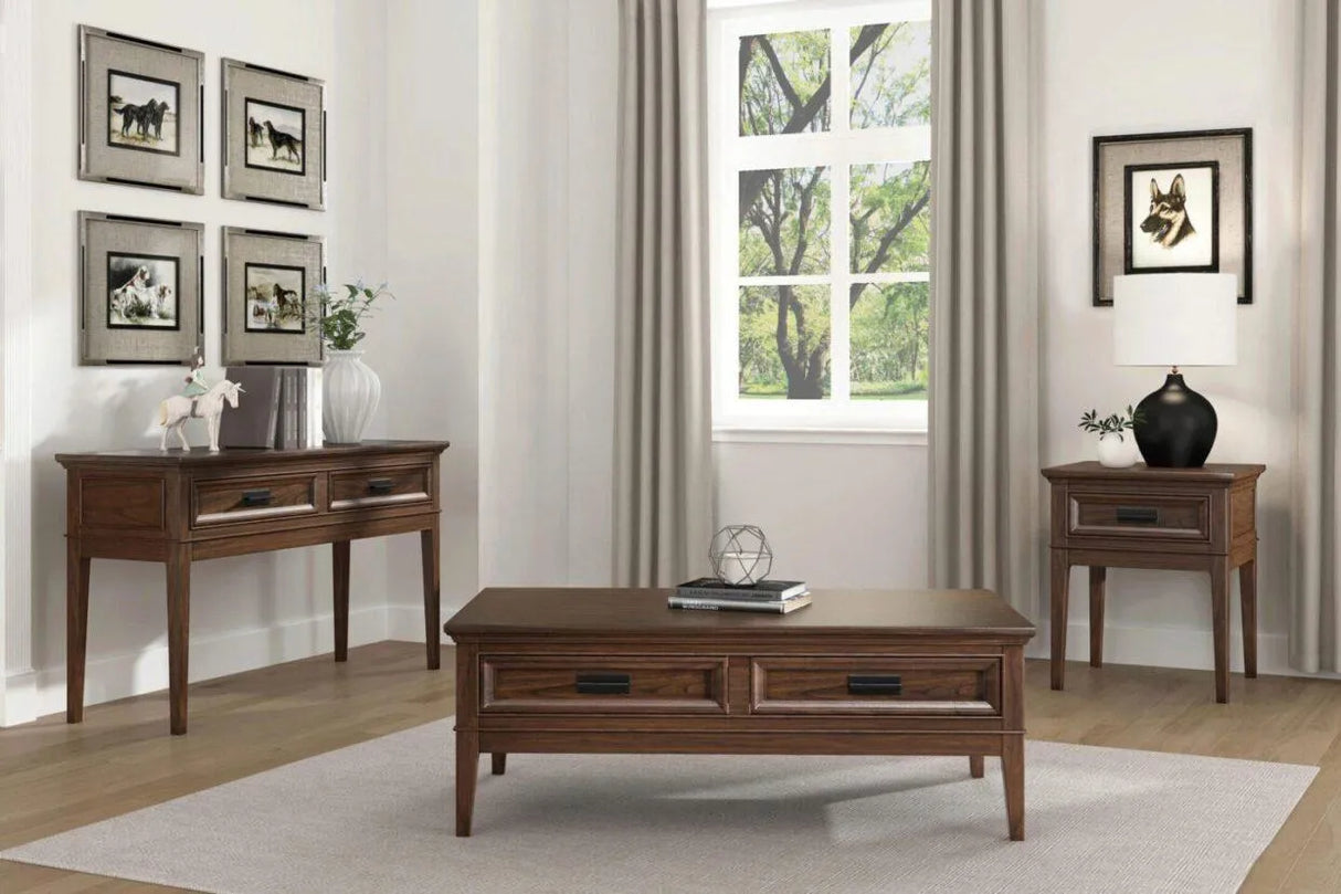 Frazier Park Brown Cherry Wood Sofa Table by Homelegance at Eve Furniture