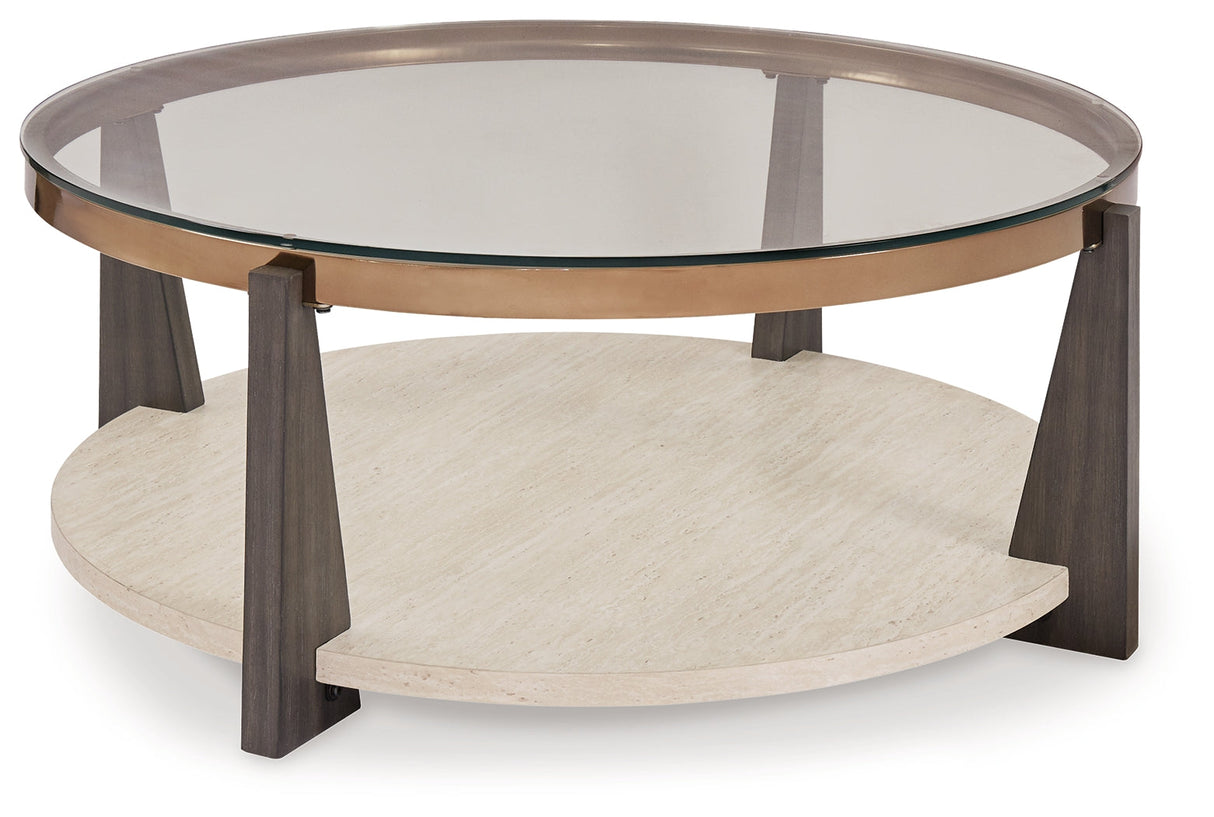 Frazwa Coffee Table with 2 End Tables in Multi by Ashley at Eve Furniture