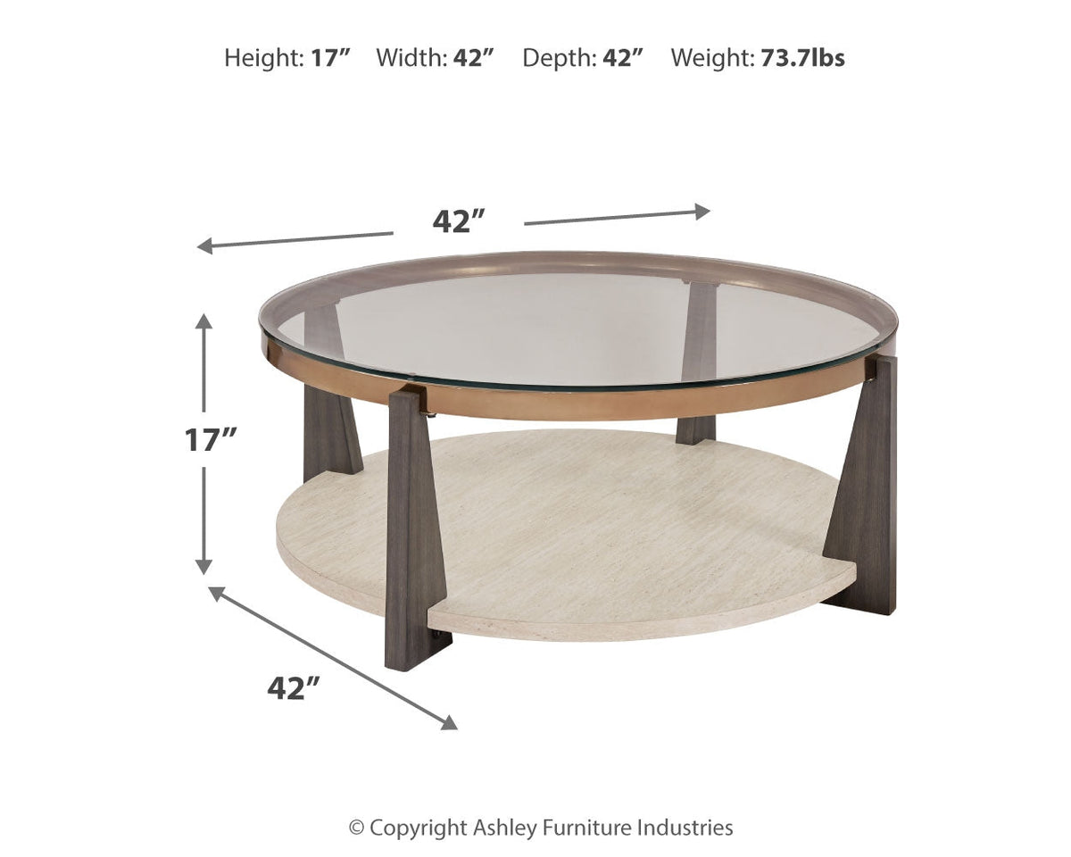 Frazwa Coffee Table with 2 End Tables in Multi by Ashley at Eve Furniture