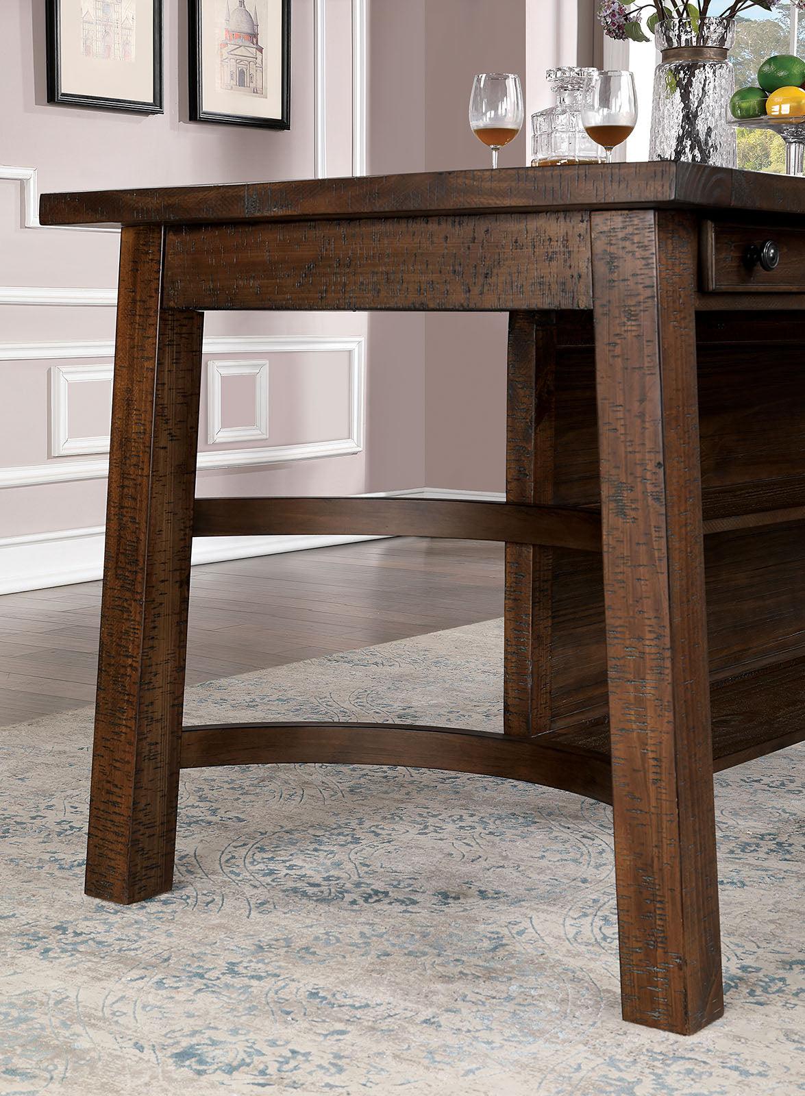 Fredonia Rustic Oak Counter Ht. Table by Furniture of America at Eve Furniture