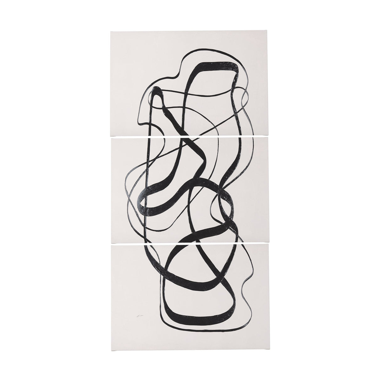 Free Lines Creamy (Set of 3) by Mercana Studio a Hand Embellished Textured Canvas by Mercana at Eve Furniture