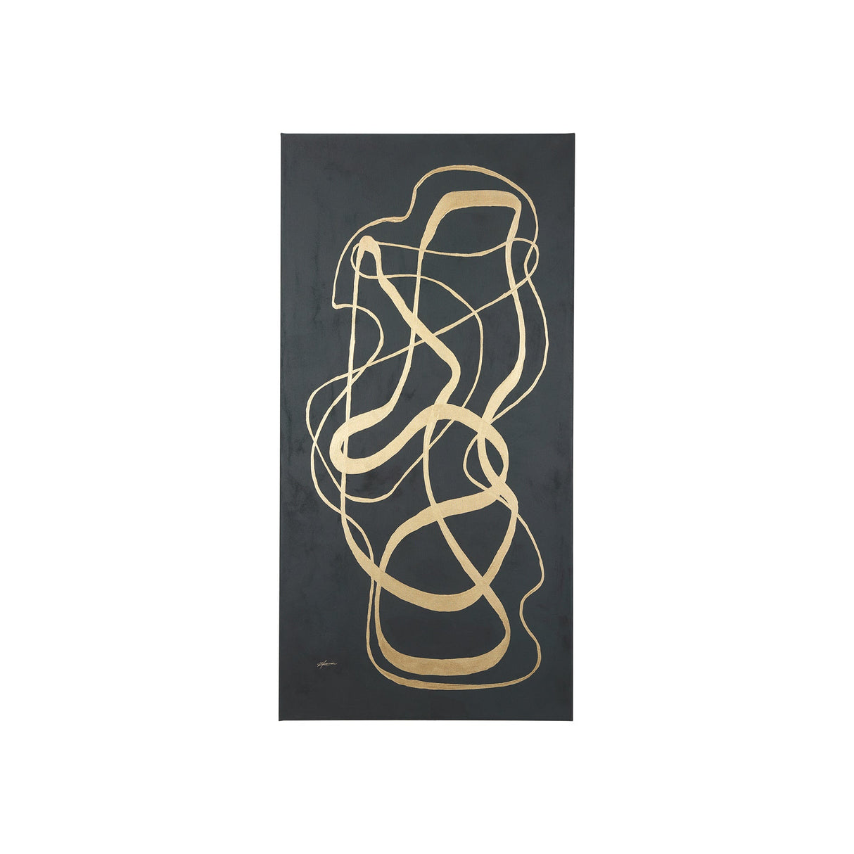 Free Lines Dark Green by Mercana Studio a Hand Embellished Textured Canvas by Mercana at Eve Furniture